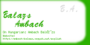 balazs ambach business card